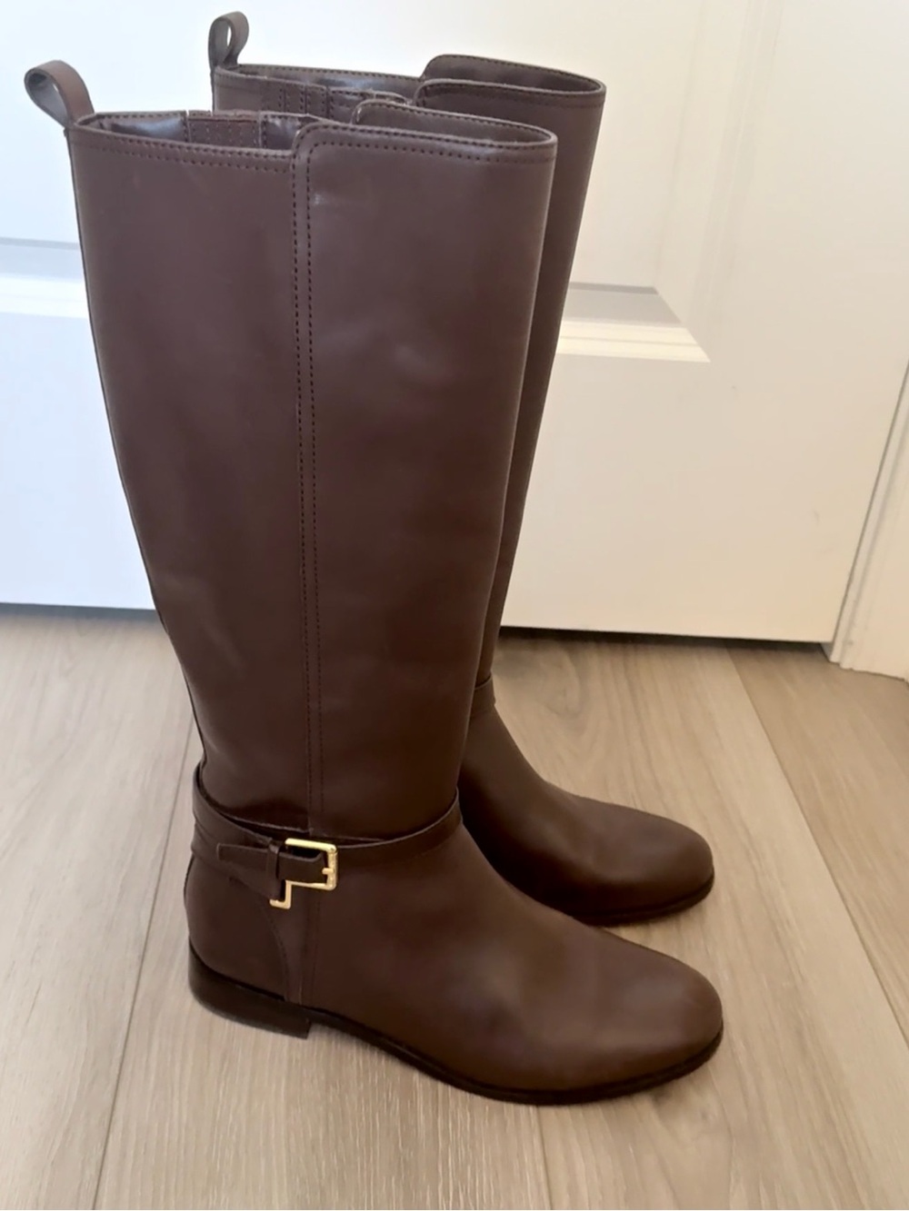 Ralph Lauren Blayke Buckled Riding Boots Brown